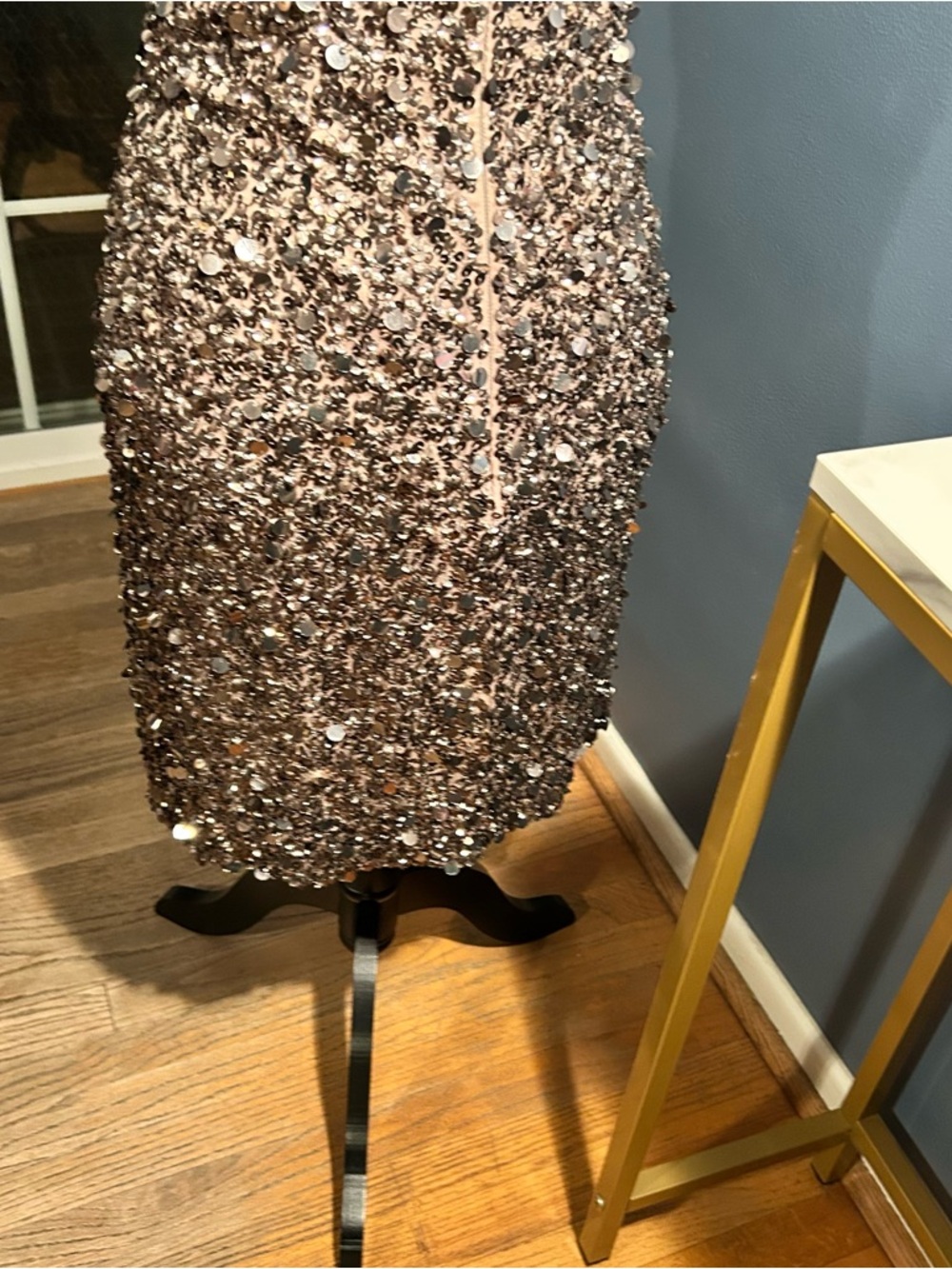 SCALA Strapless Silk Hand-Beaded Sequined Dress - Picture 4 of 15